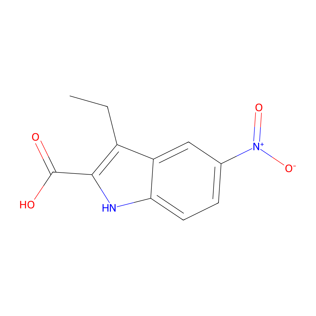 3-Ethyl-5-nitro-1H-indole-2-carboxylic acid molecular structure, CAS 446830-63-3