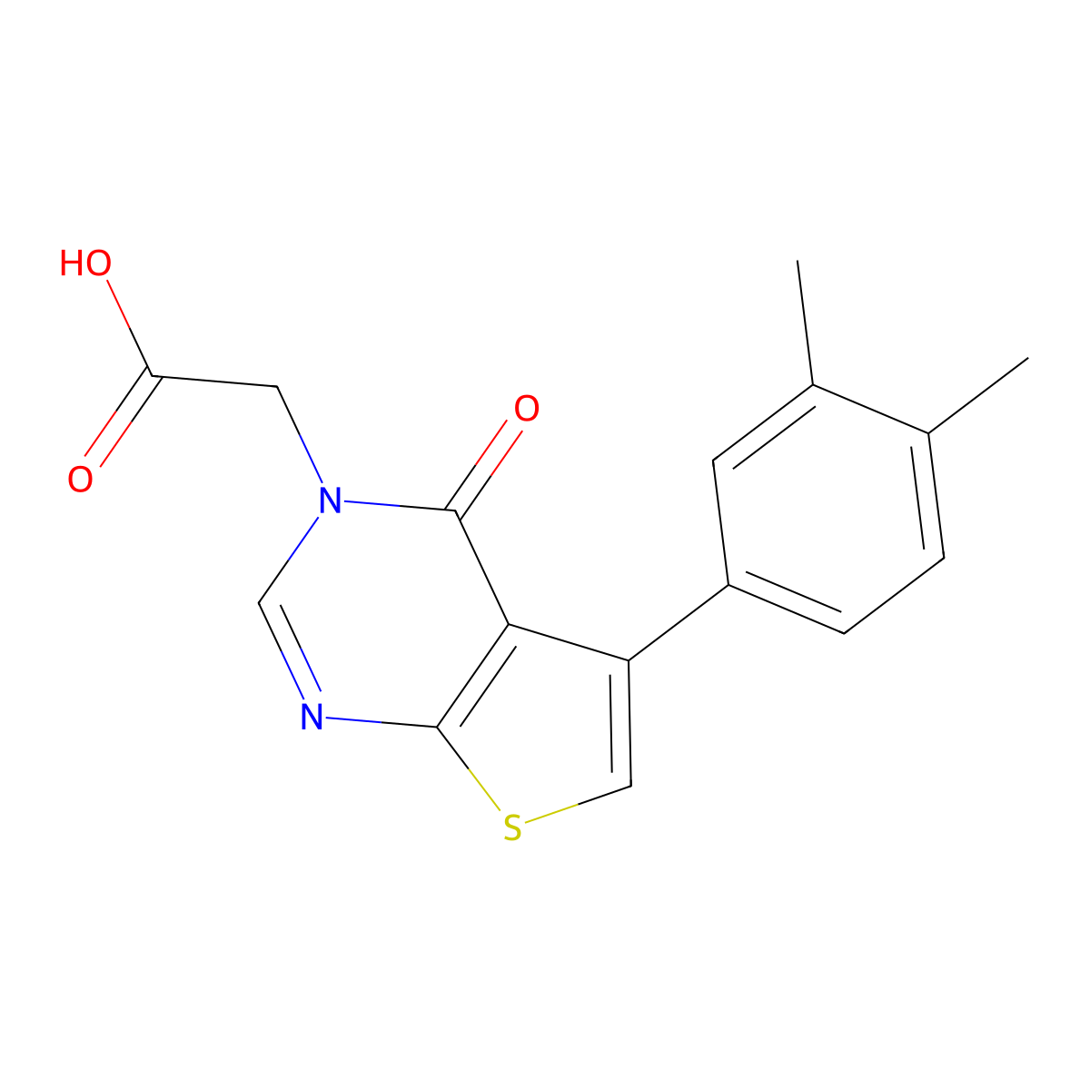 [5-(3,4-Dimethyl-phenyl)-4-oxo-4H-thieno[2,3-d]pyrimidin-3-yl]-acetic acid molecular structure, CAS 446830-86-0
