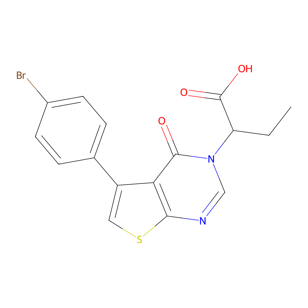 2-(5-(4-bromophenyl)-4-oxothieno[2,3-d]pyrimidin-3(4H)-yl)butanoic acid molecular structure, CAS 446831-00-1