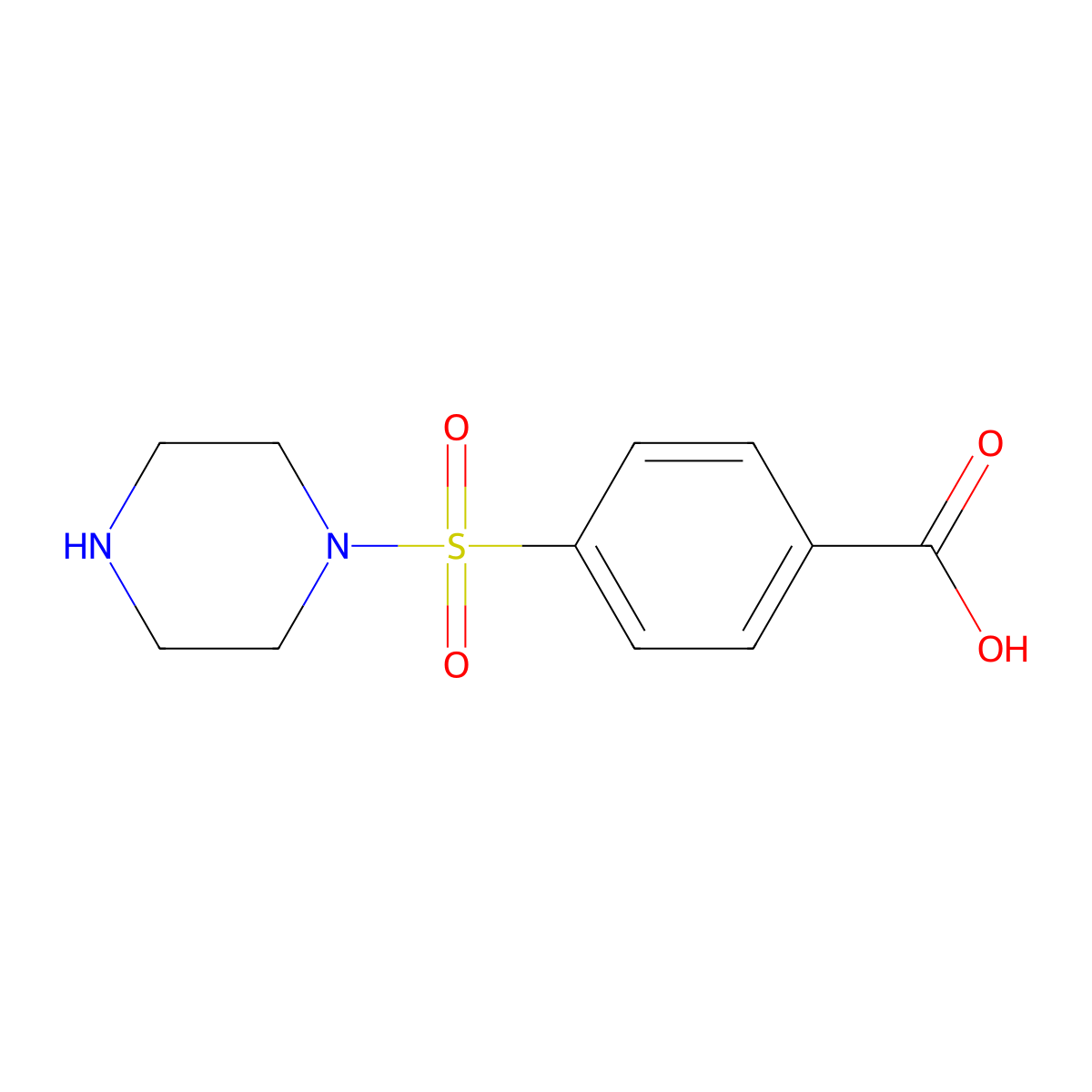 4-(Piperazine-1-sulfonyl)benzoic acid molecular structure, CAS 446831-26-1