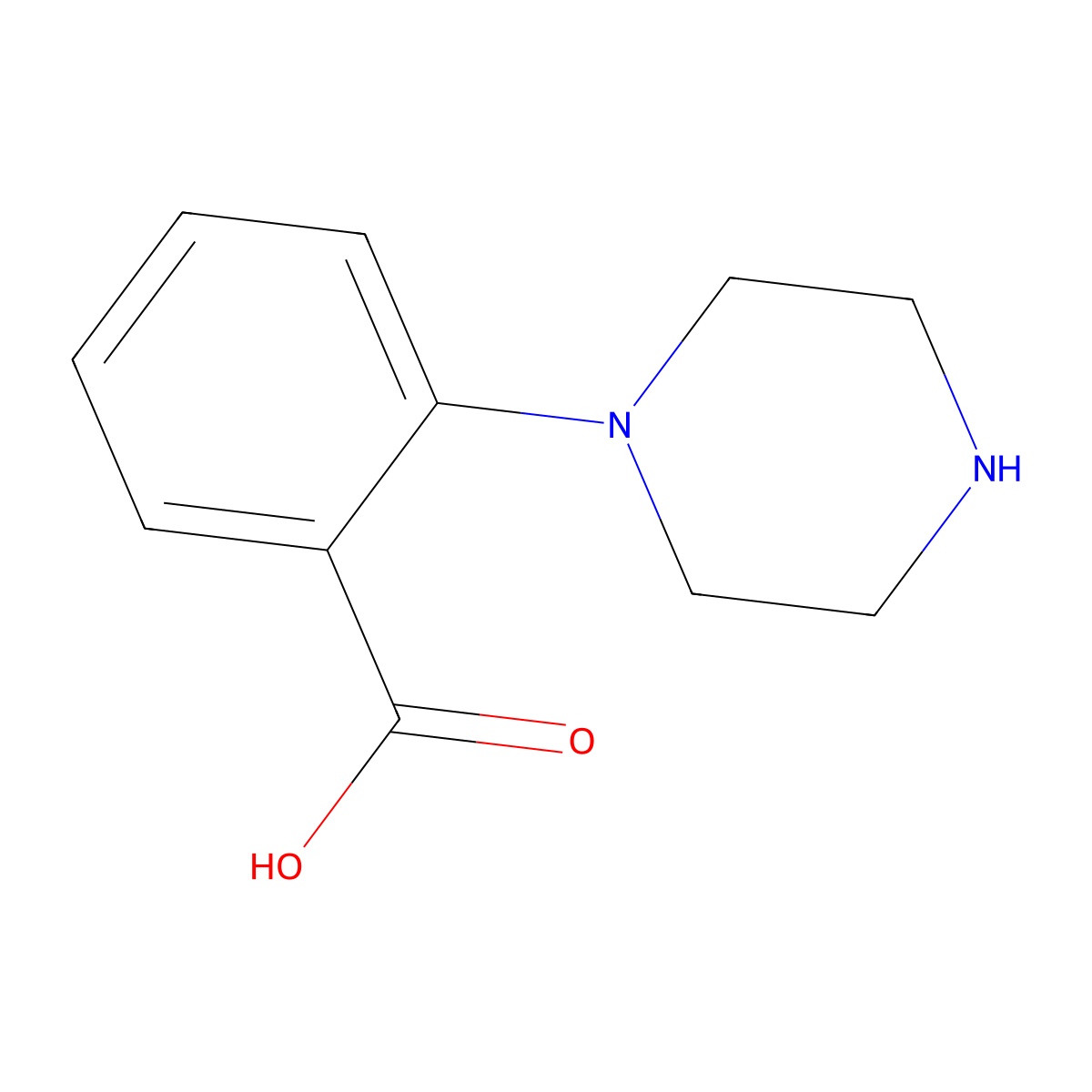 2-(1-Piperazinyl)benzoic acid molecular structure, CAS 446831-27-2