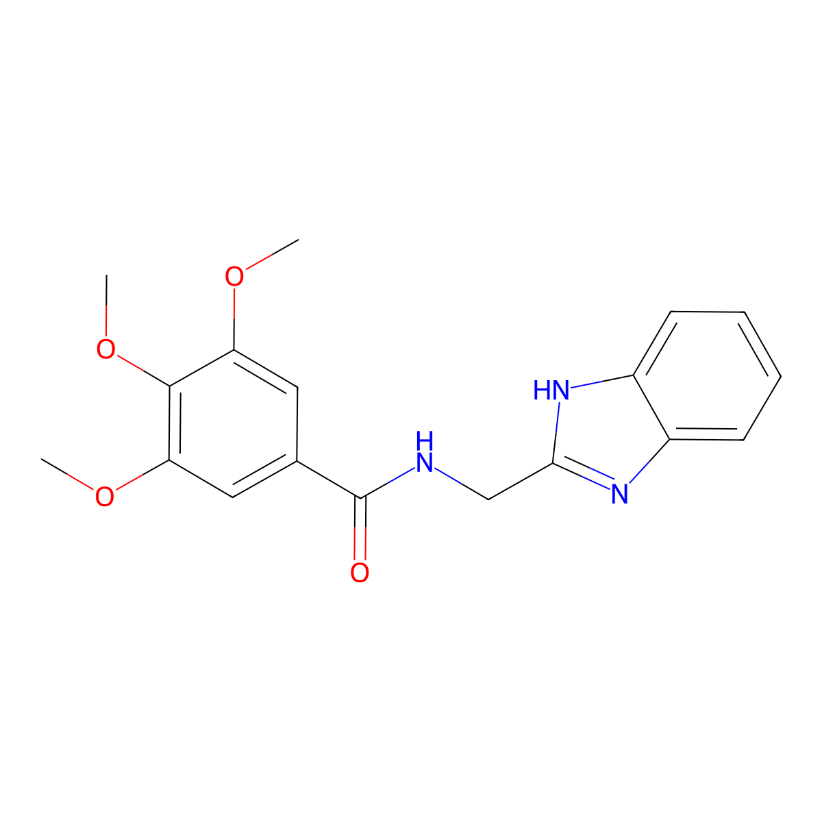 N-(1H-benzimidazol-2-ylmethyl)-3,4,5-trimethoxybenzamide molecular structure, CAS 446832-46-8