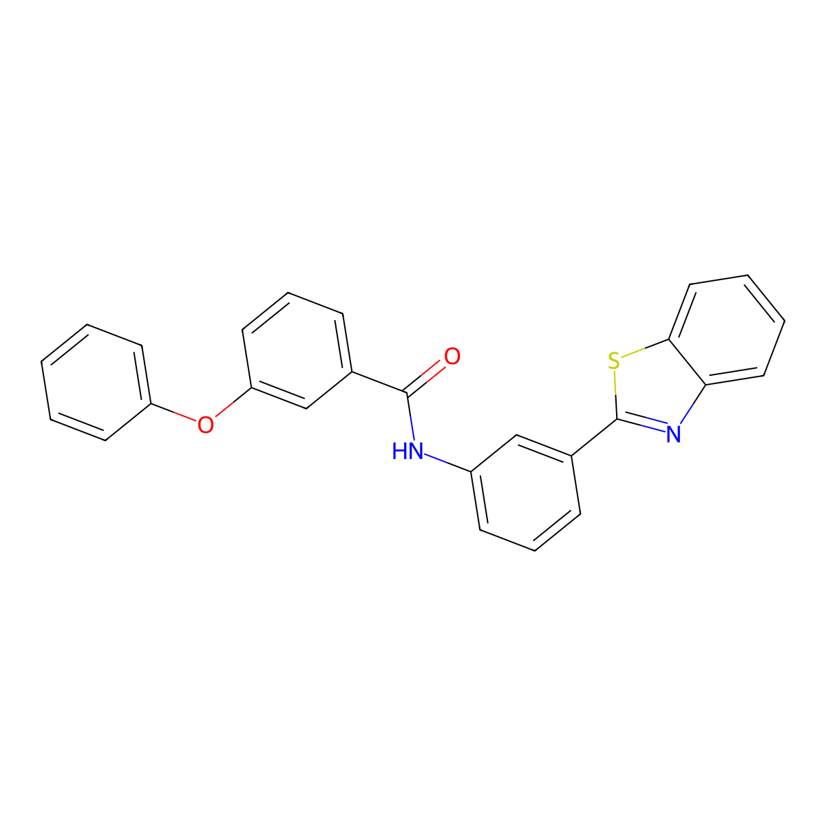 N-[3-(1,3-benzothiazol-2-yl)phenyl]-3-phenoxybenzamide molecular structure, CAS 446832-71-9