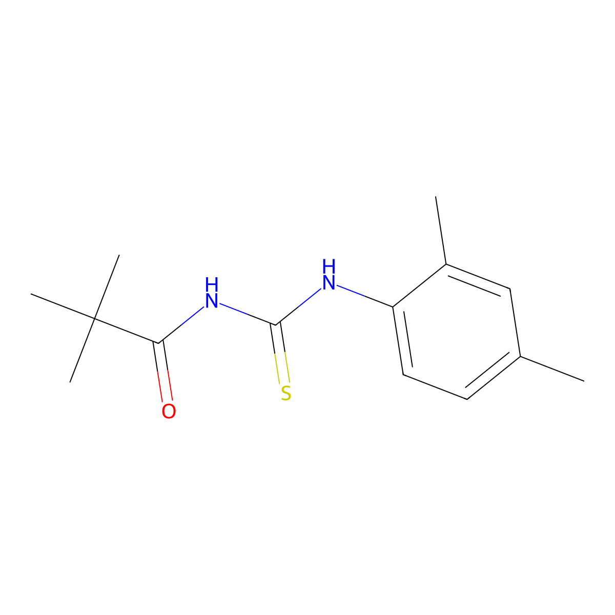 N-[(2,4-dimethylphenyl)carbamothioyl]-2,2-dimethylpropanamide molecular structure, CAS 446834-32-8