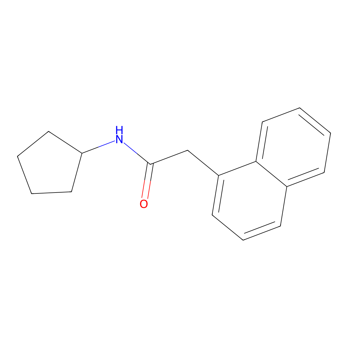 N-cyclopentyl-2-(1-naphthyl)acetamide molecular structure, CAS 446834-80-6