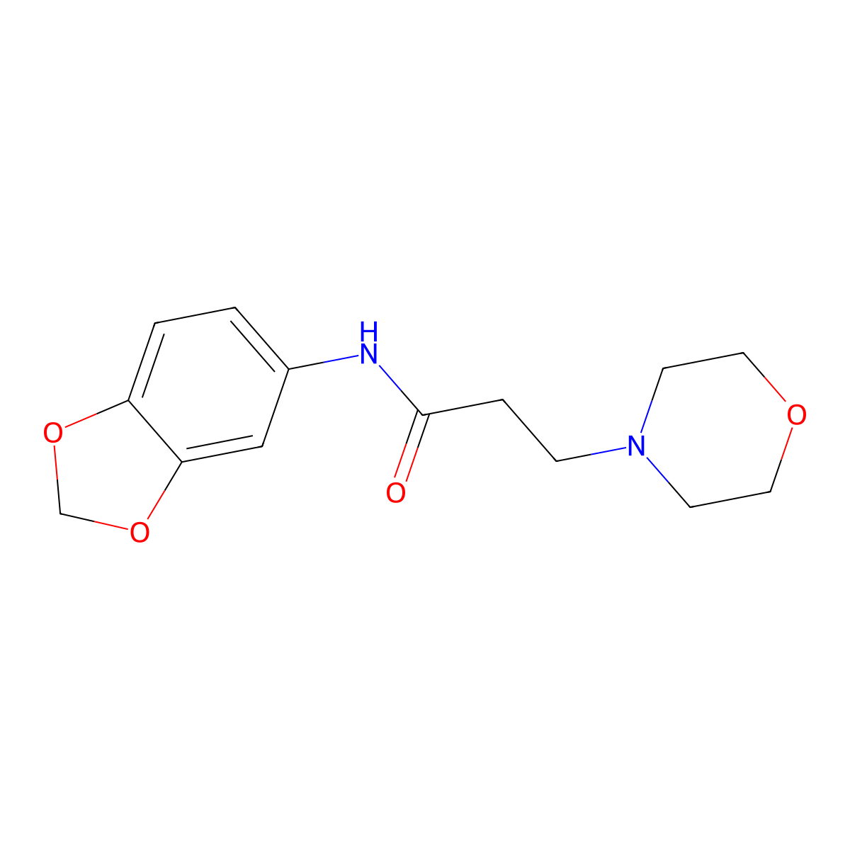 N-(1,3-benzodioxol-5-yl)-3-morpholin-4-ylpropanamide molecular structure, CAS 446835-94-5