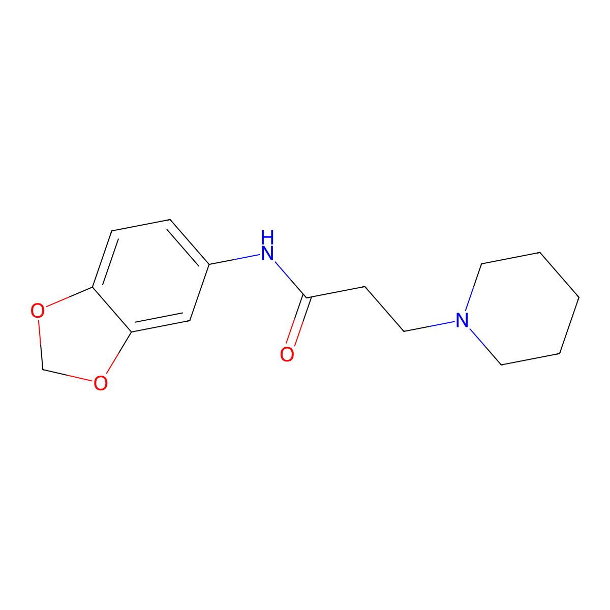 N-(1,3-benzodioxol-5-yl)-3-piperidin-1-ylpropanamide molecular structure, CAS 446835-95-6