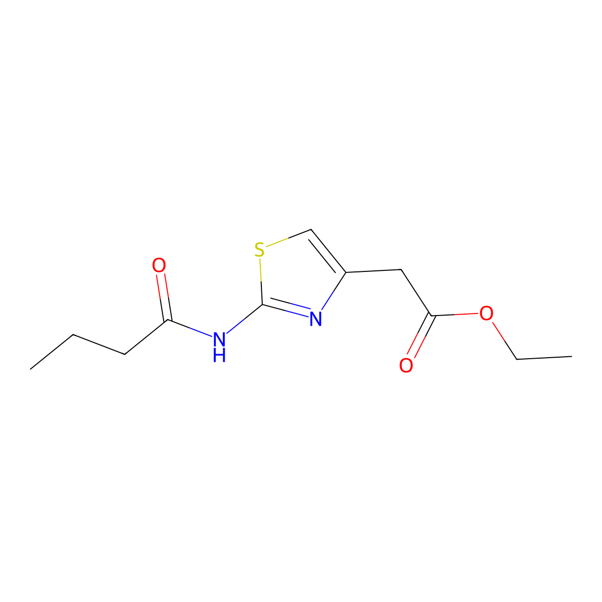 Ethyl [2-(butanoylamino)-1,3-thiazol-4-yl]acetate molecular structure, CAS 446837-80-5