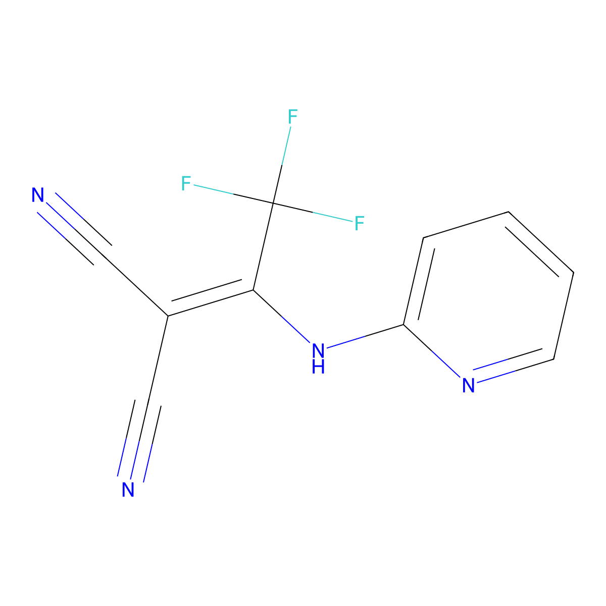 2-(2,2,2-Trifluoro-1-(pyridin-2-ylamino)ethylidene)malononitrile molecular structure, CAS 446838-49-9