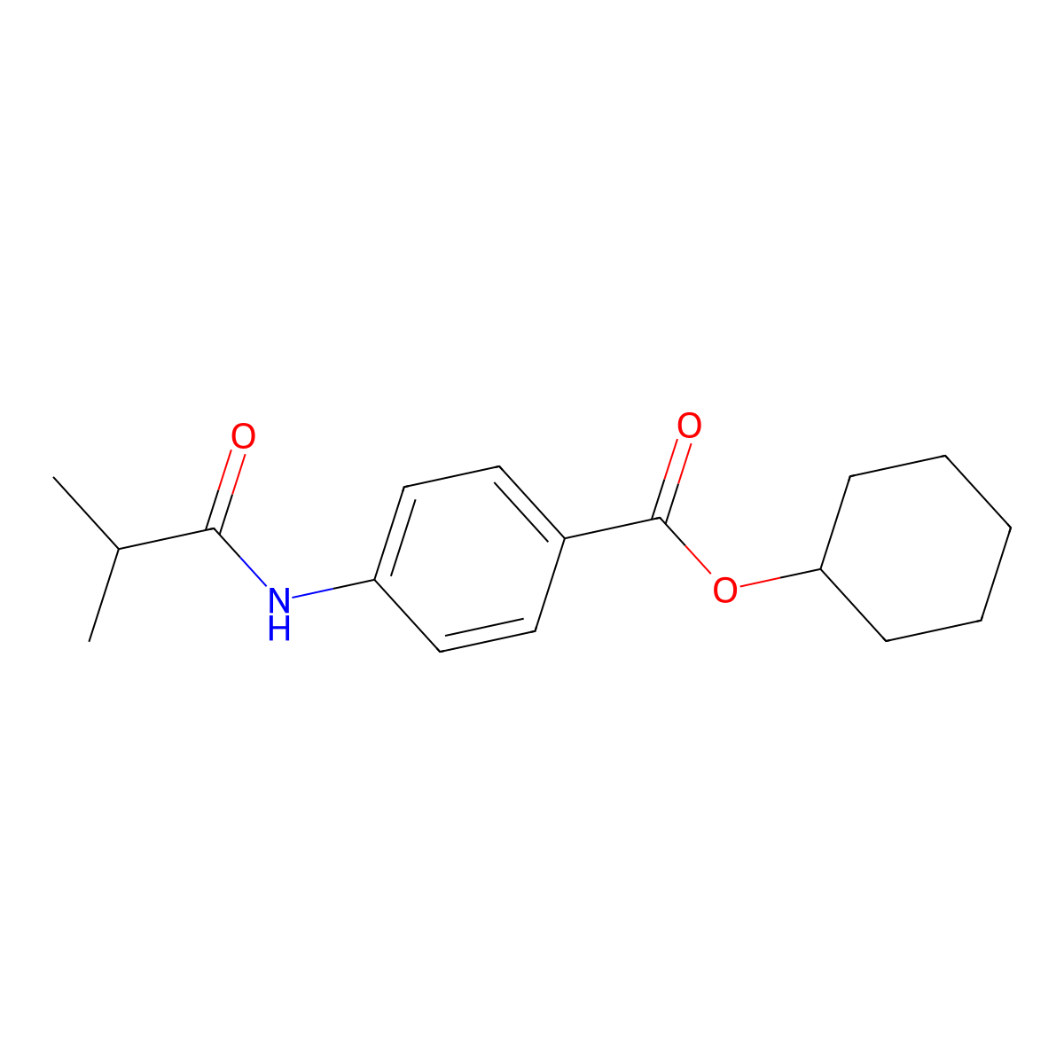 Cyclohexyl 4-(isobutyrylamino)benzoate molecular structure, CAS 446841-50-5