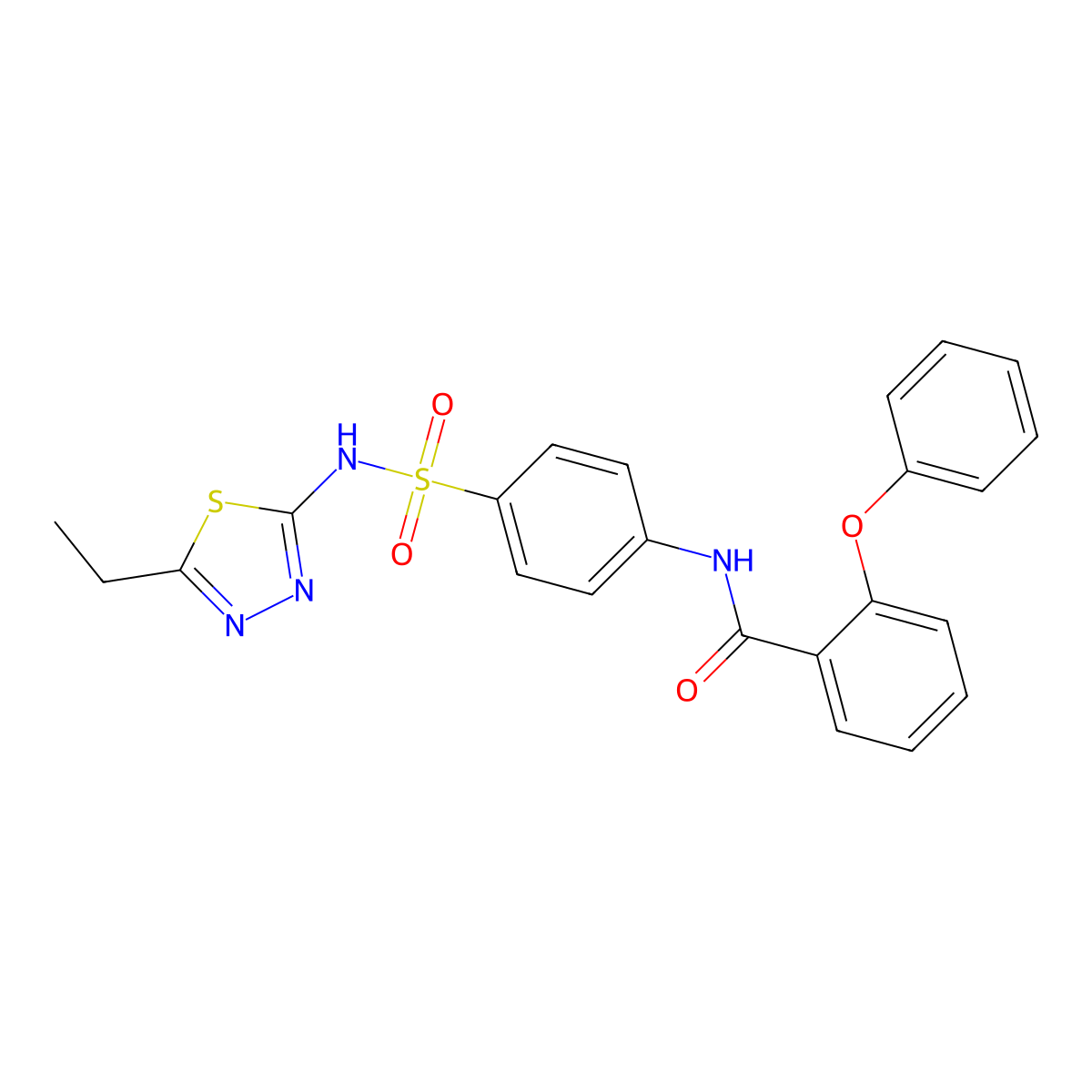 N-(4-(N-(5-ethyl-1,3,4-thiadiazol-2-yl)sulfamoyl)phenyl)-2-phenoxybenzamide molecular structure, CAS 446843-04-5