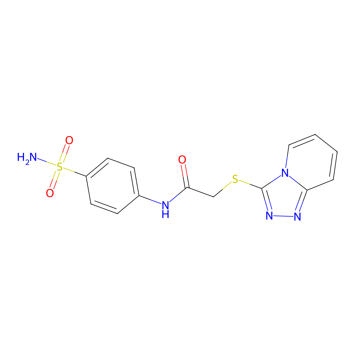 2-([1,2,4]triazolo[4,3-a]pyridin-3-ylthio)-N-(4-sulfamoylphenyl)acetamide molecular structure, CAS 446843-29-4