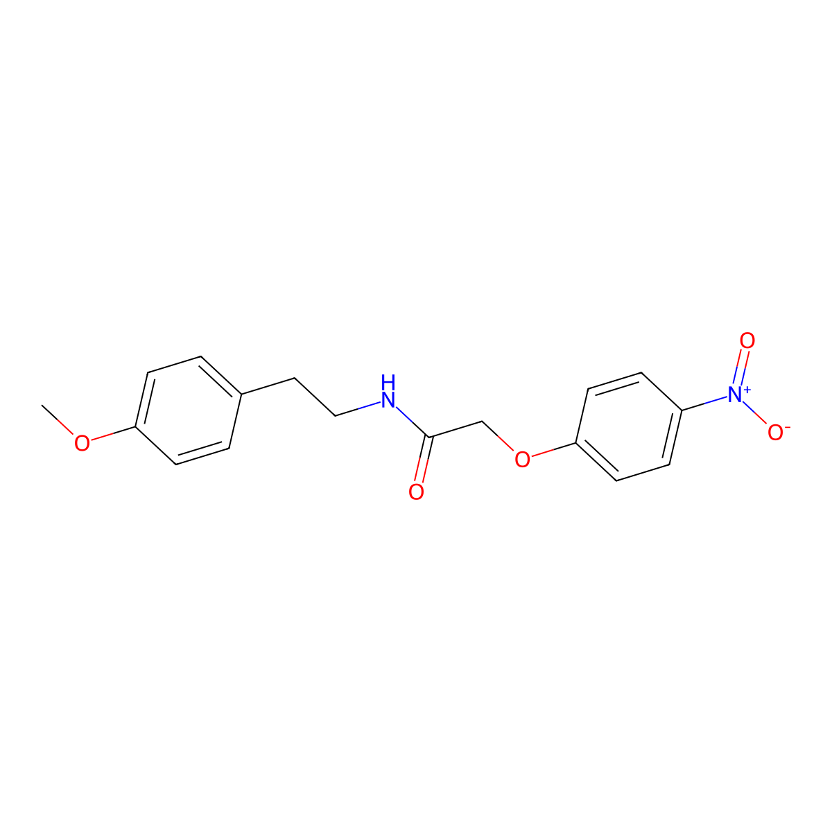 N-[2-(4-methoxyphenyl)ethyl]-2-(4-nitrophenoxy)acetamide molecular structure, CAS 446843-87-4