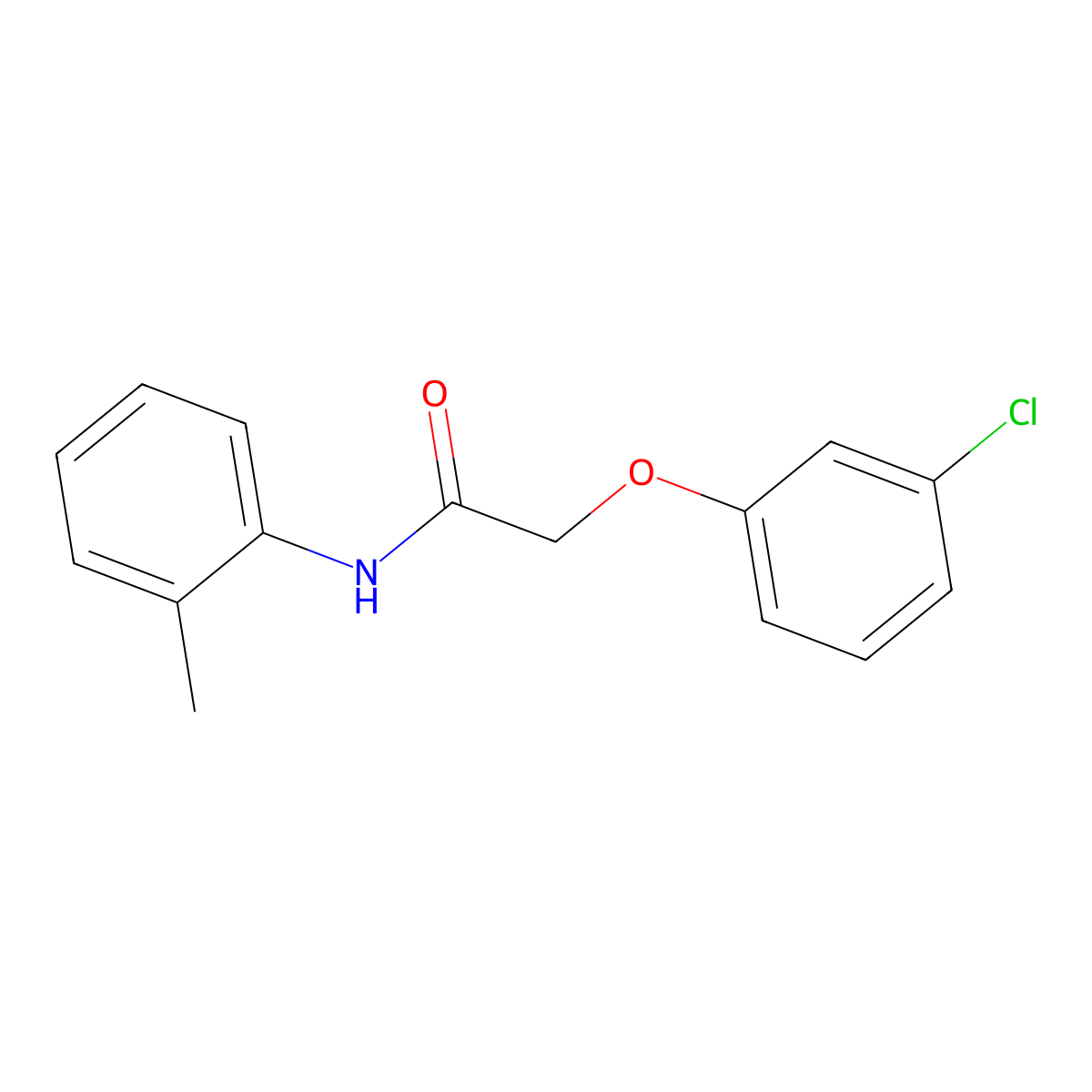 2-(3-chlorophenoxy)-N-(2-methylphenyl)acetamide molecular structure, CAS 446844-21-9
