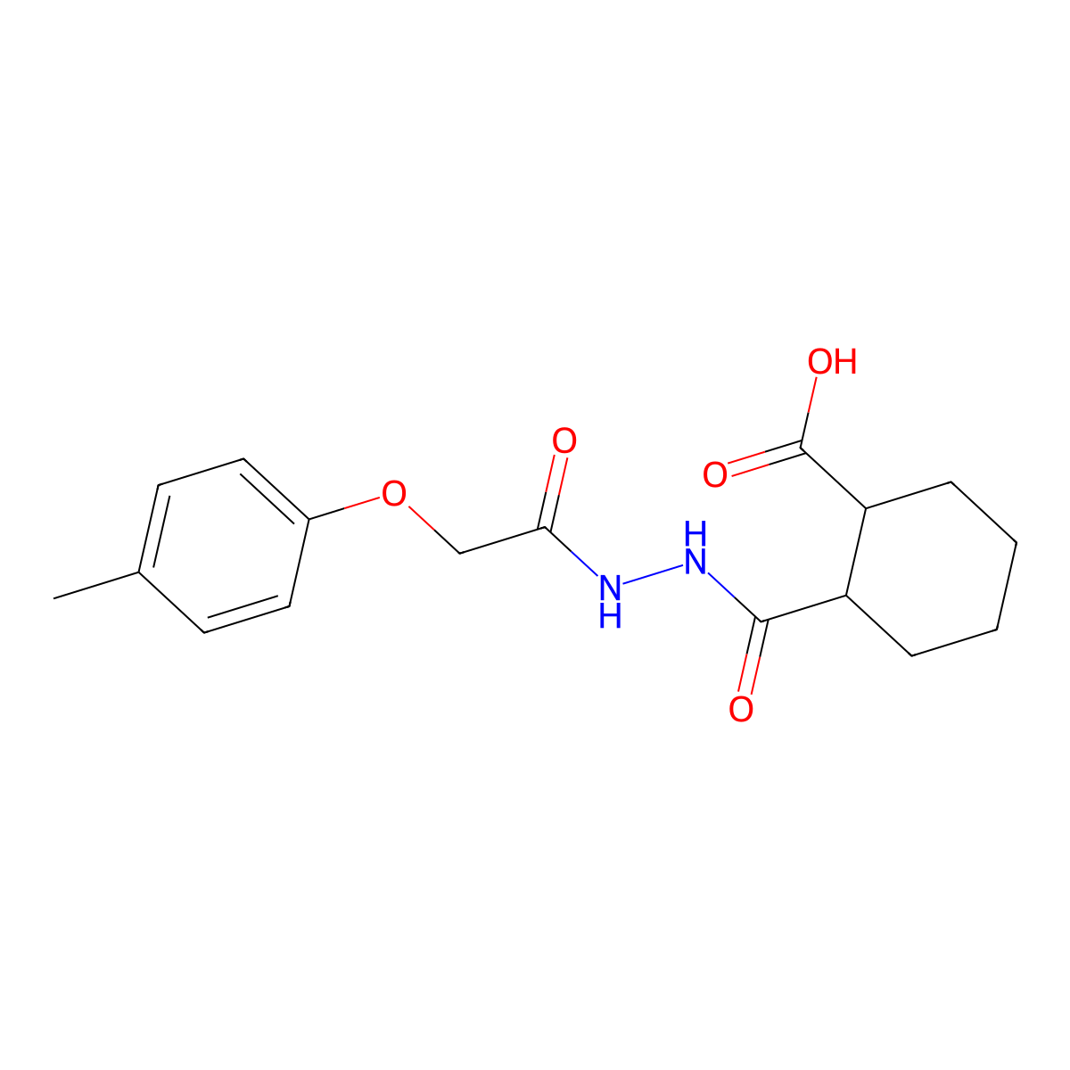 2-[[[2-(4-methylphenoxy)acetyl]amino]carbamoyl]cyclohexane-1-carboxylic Acid molecular structure, CAS 446844-44-6