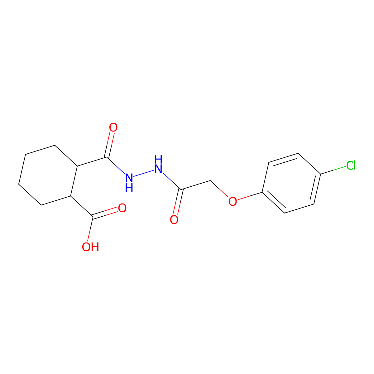 2-[[[2-(4-chlorophenoxy)acetyl]amino]carbamoyl]cyclohexane-1-carboxylic Acid molecular structure, CAS 446844-45-7