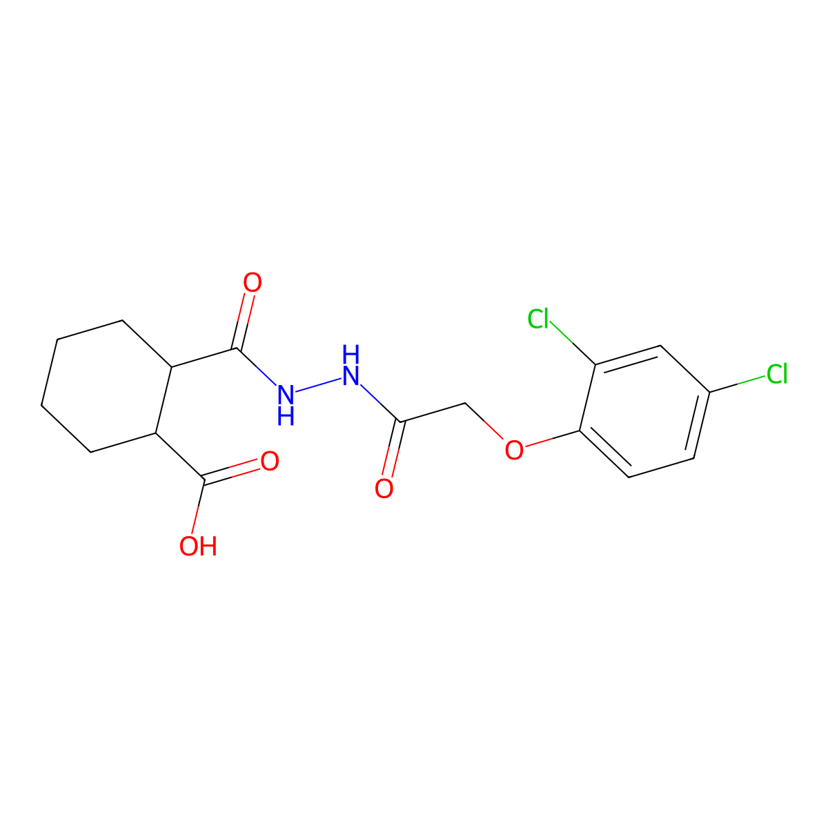 2-[[[2-(2,4-dichlorophenoxy)acetyl]amino]carbamoyl]cyclohexane-1-carboxylic Acid molecular structure, CAS 446844-48-0