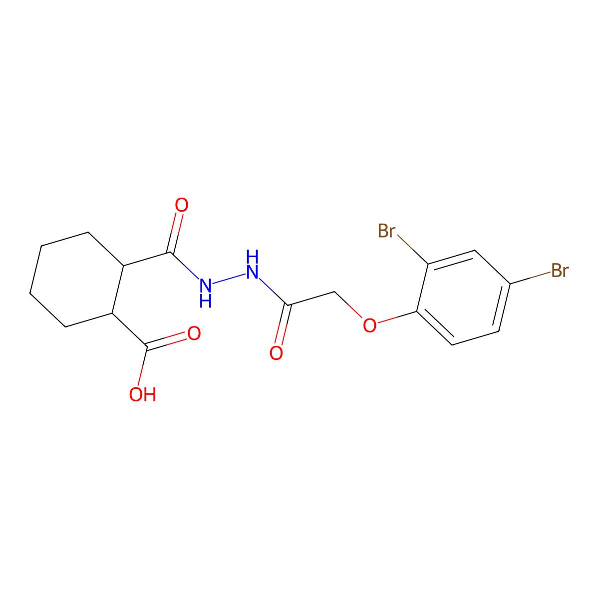 2-({2-[(2,4-Dibromophenoxy)acetyl]hydrazino}carbonyl)cyclohexanecarboxylic acid molecular structure, CAS 446844-49-1