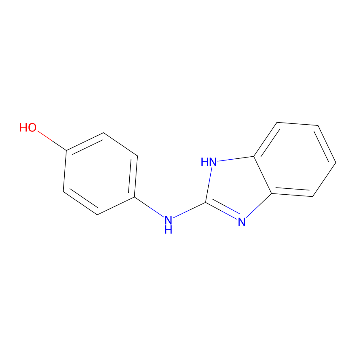 4-(1H-benzimidazol-2-ylamino)phenol molecular structure, CAS 446845-17-6