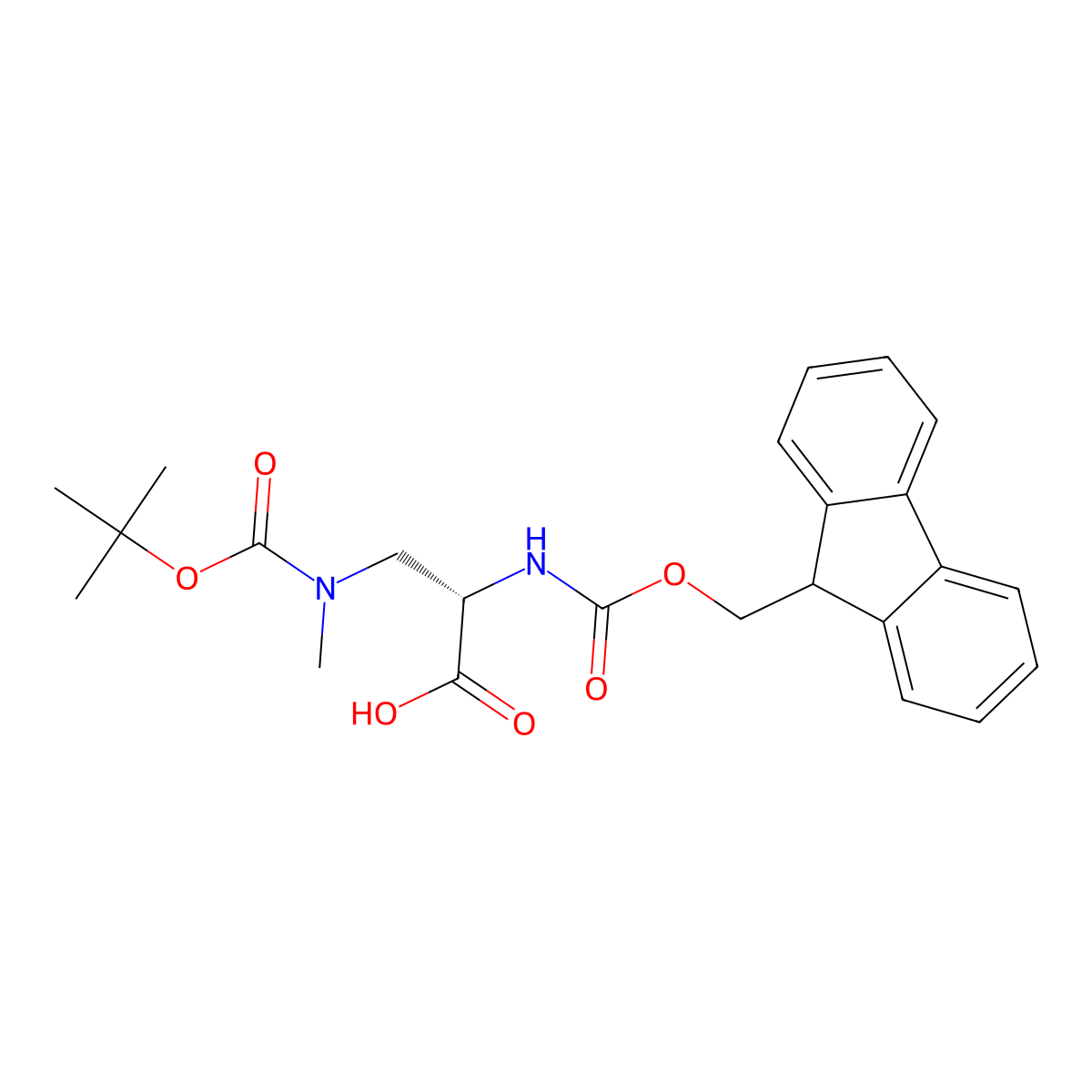(S)-2-((((9H-Fluoren-9-yl)methoxy)carbonyl)amino)-3-((tert-butoxycarbonyl)(methyl)amino)propanoic acid molecular structure, CAS 446847-80-9