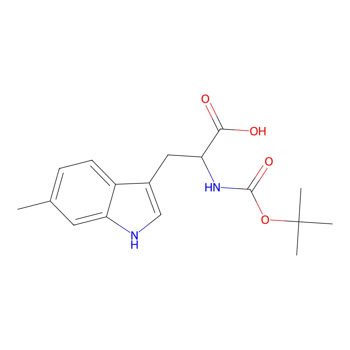 Boc-6-methyl-DL-tryptophan molecular structure, CAS 446847-83-2