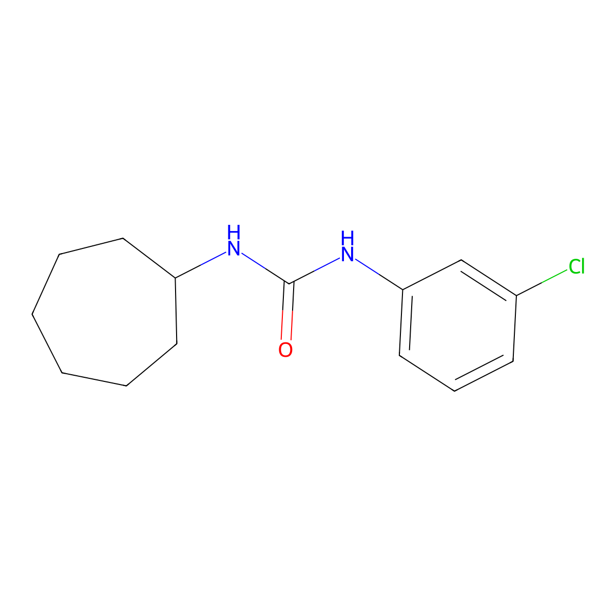 N-(3-Chlorophenyl)-N'-cycloheptylurea molecular structure, CAS 446848-39-1