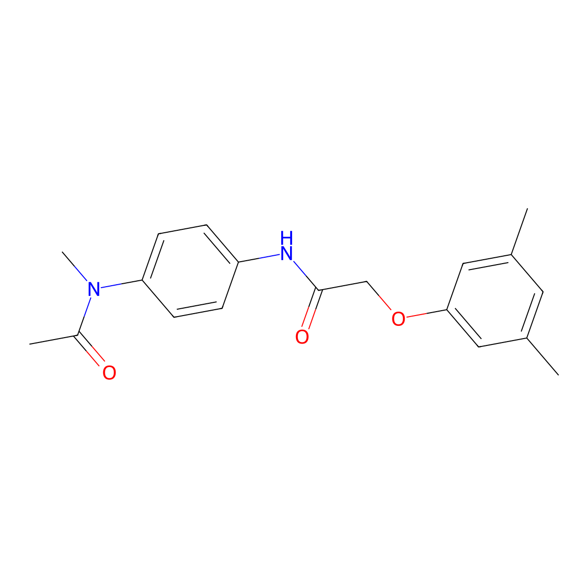 N-{4-[acetyl(methyl)amino]phenyl}-2-(3,5-dimethylphenoxy)acetamide molecular structure, CAS 446848-50-6