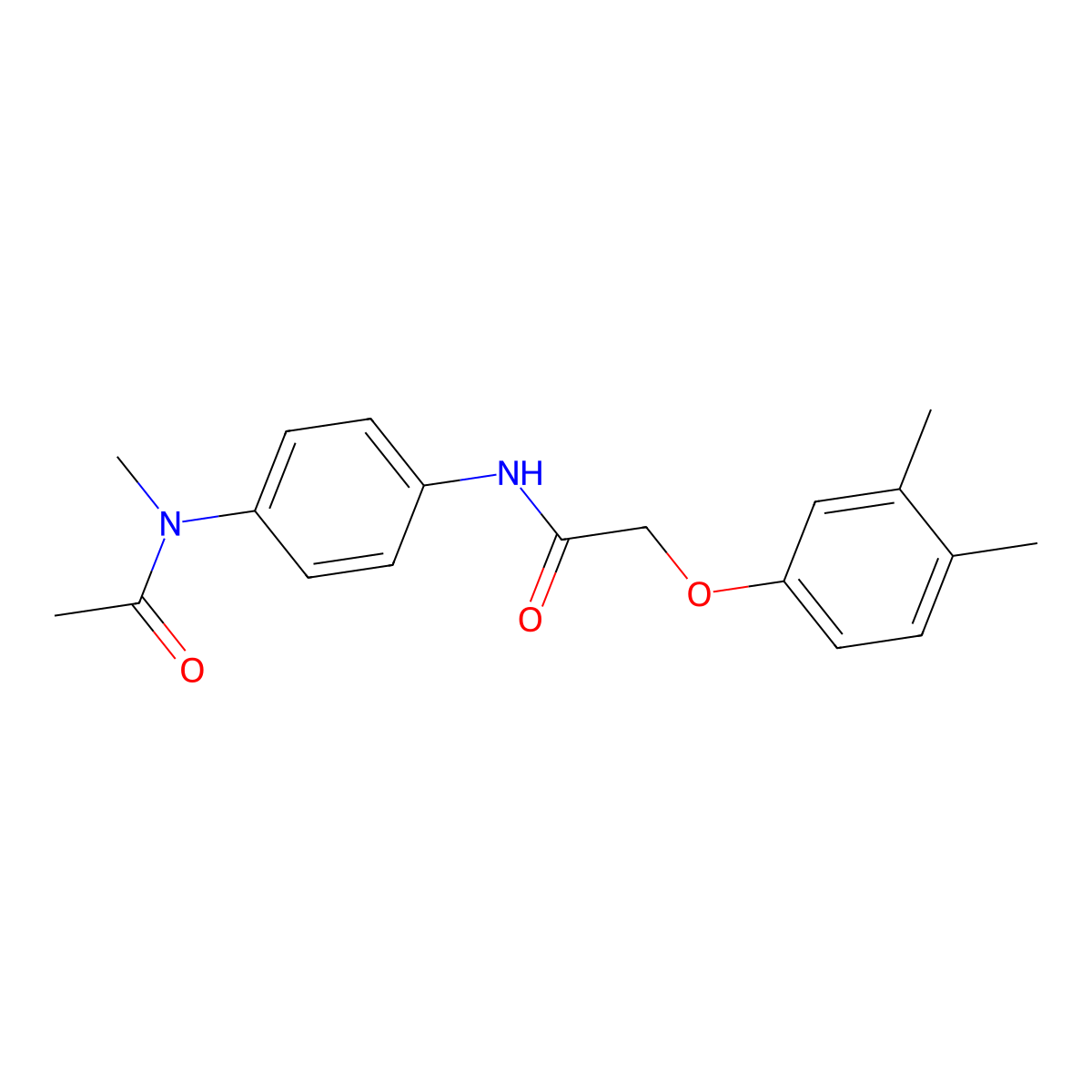 N-[4-[acetyl(methyl)amino]phenyl]-2-(3,4-dimethylphenoxy)acetamide molecular structure, CAS 446848-51-7