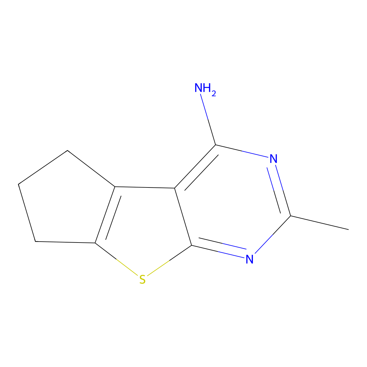 10-Methyl-7-thia-9,11-diazatricyclo[6.4.0.0,2,6]dodeca-1(12),2(6),8,10-tetraen-12-amine molecular structure, CAS 446851-57-6