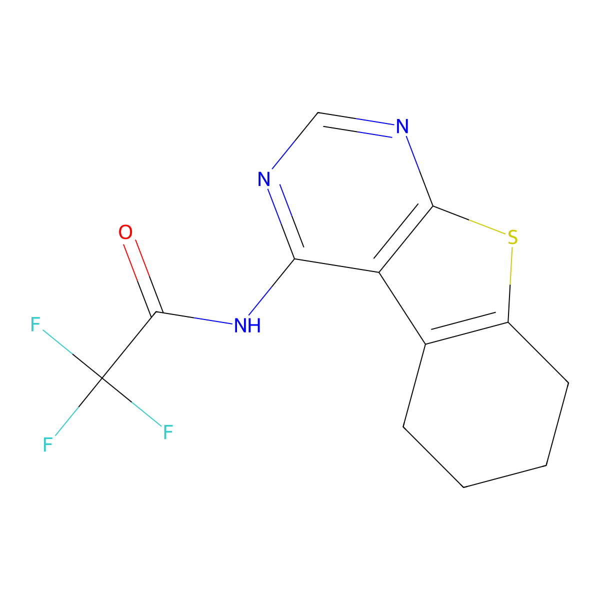 2,2,2-trifluoro-N-{8-thia-4,6-diazatricyclo[7.4.0.0^{2,7}]trideca-1(9),2,4,6-tetraen-3-yl}acetamide molecular structure, CAS 446851-98-5