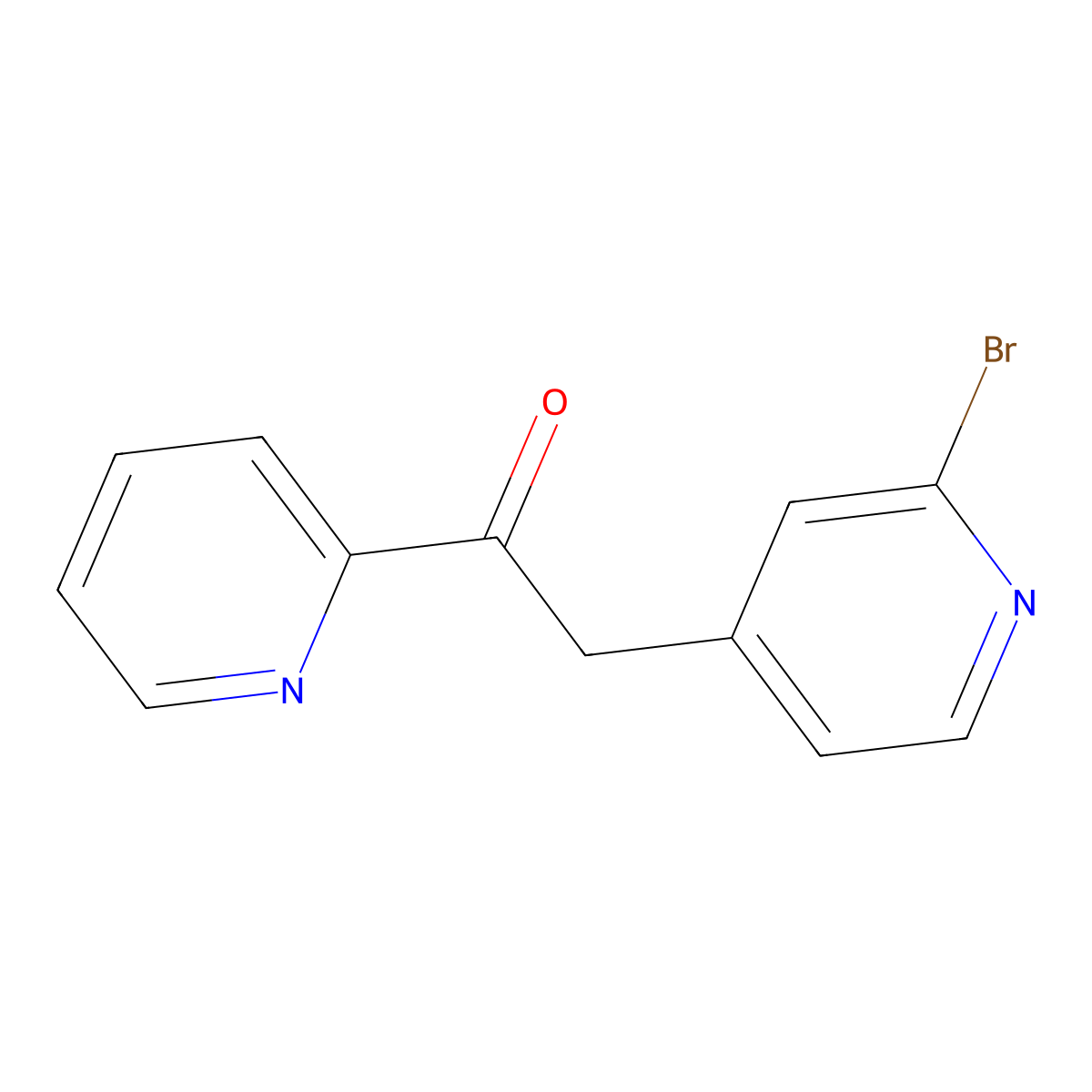 2-(2-Bromopyridin-4-yl)-1-(pyridin-2-yl)ethanone molecular structure, CAS 446852-65-9