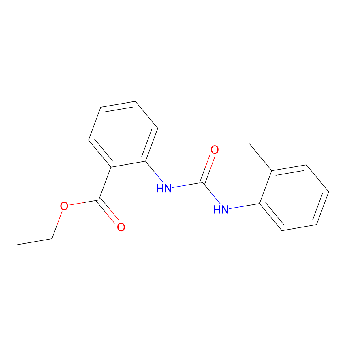 Ethyl 2-((N-(2-methylphenyl)carbamoyl)amino)benzoate molecular structure, CAS 446854-49-5