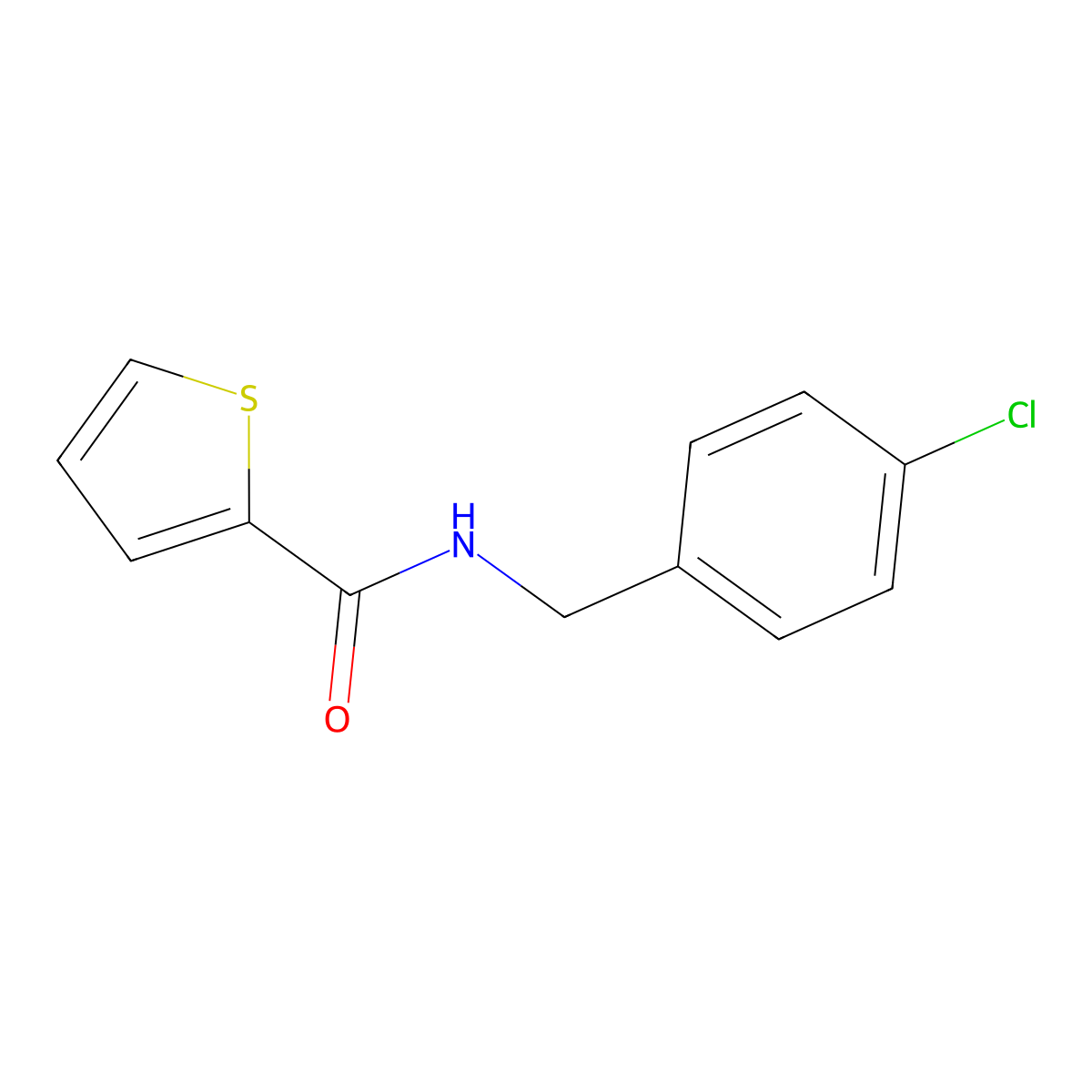 N-[(4-chlorophenyl)methyl]thiophene-2-carboxamide molecular structure, CAS 446854-83-7