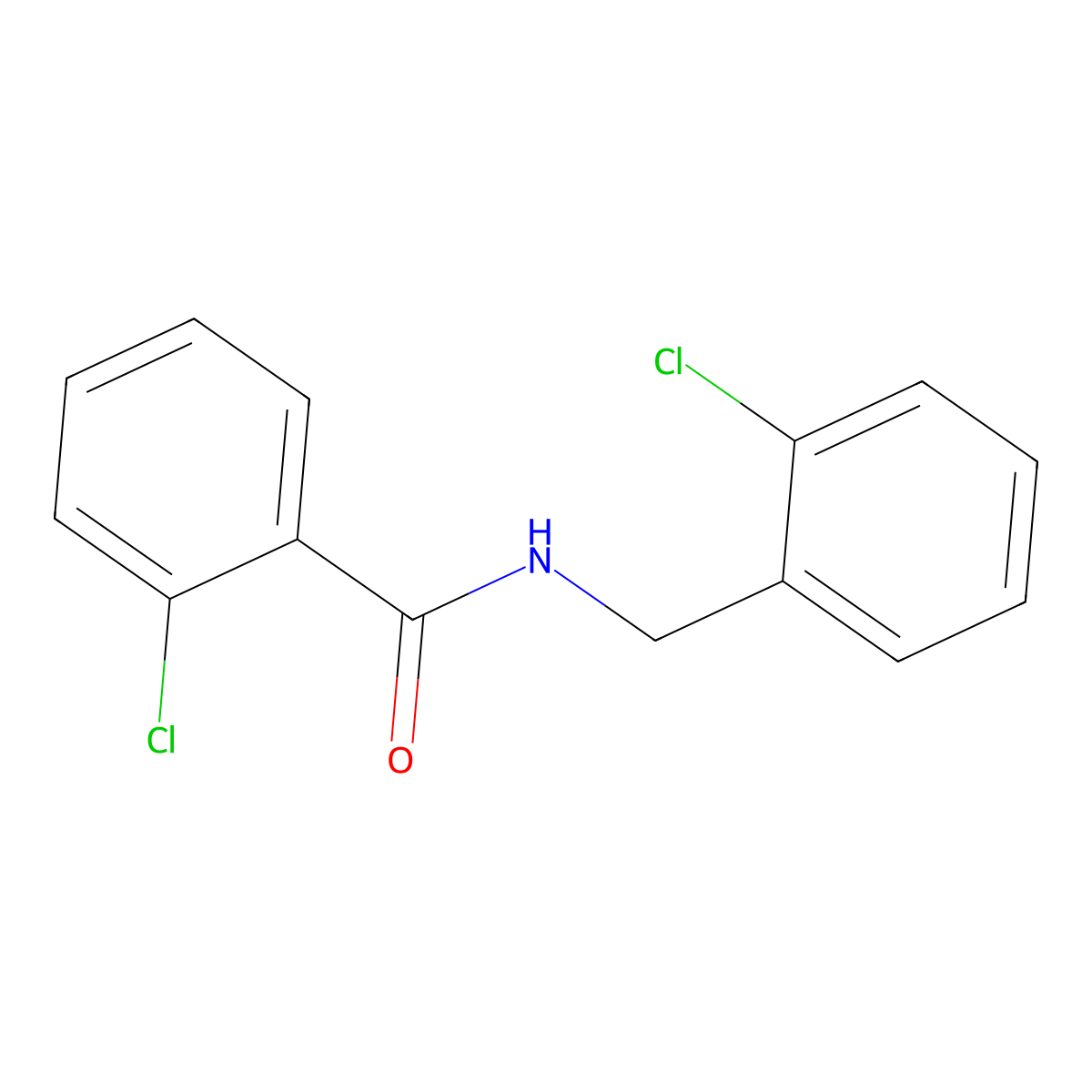 2-chloro-N-[(2-chlorophenyl)methyl]benzamide molecular structure, CAS 446854-93-9