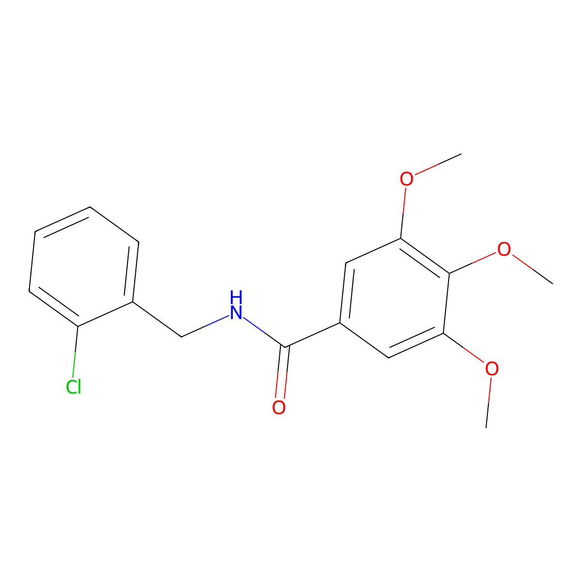 N-(2-chlorobenzyl)-3,4,5-trimethoxybenzamide molecular structure, CAS 446854-97-3
