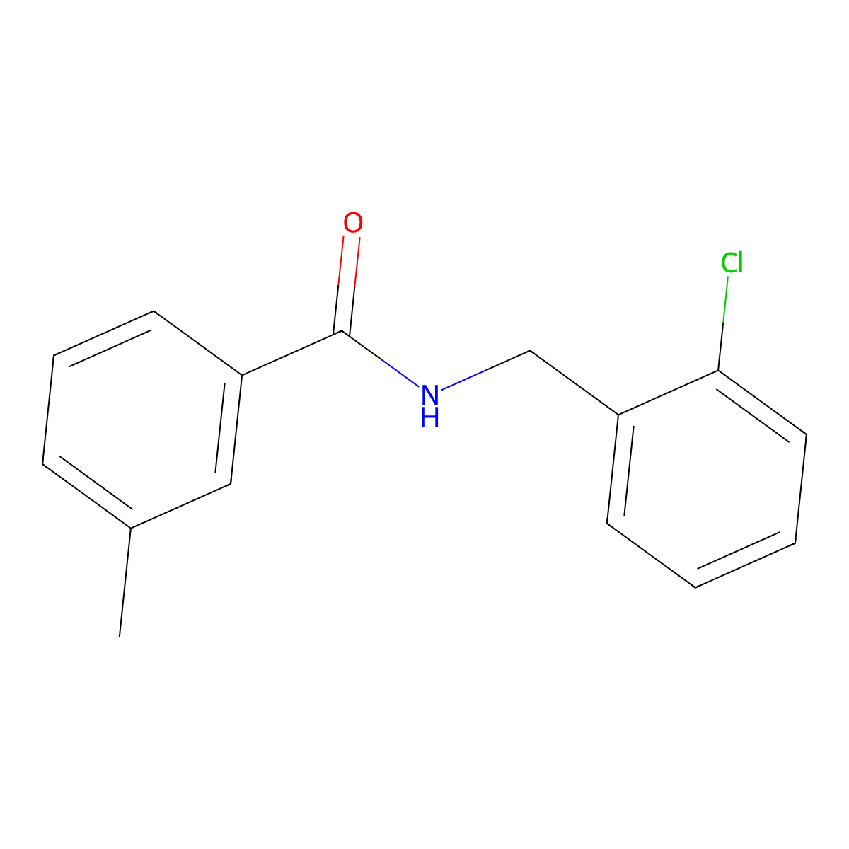 N-(2-chlorobenzyl)-3-methylbenzamide molecular structure, CAS 446855-00-1