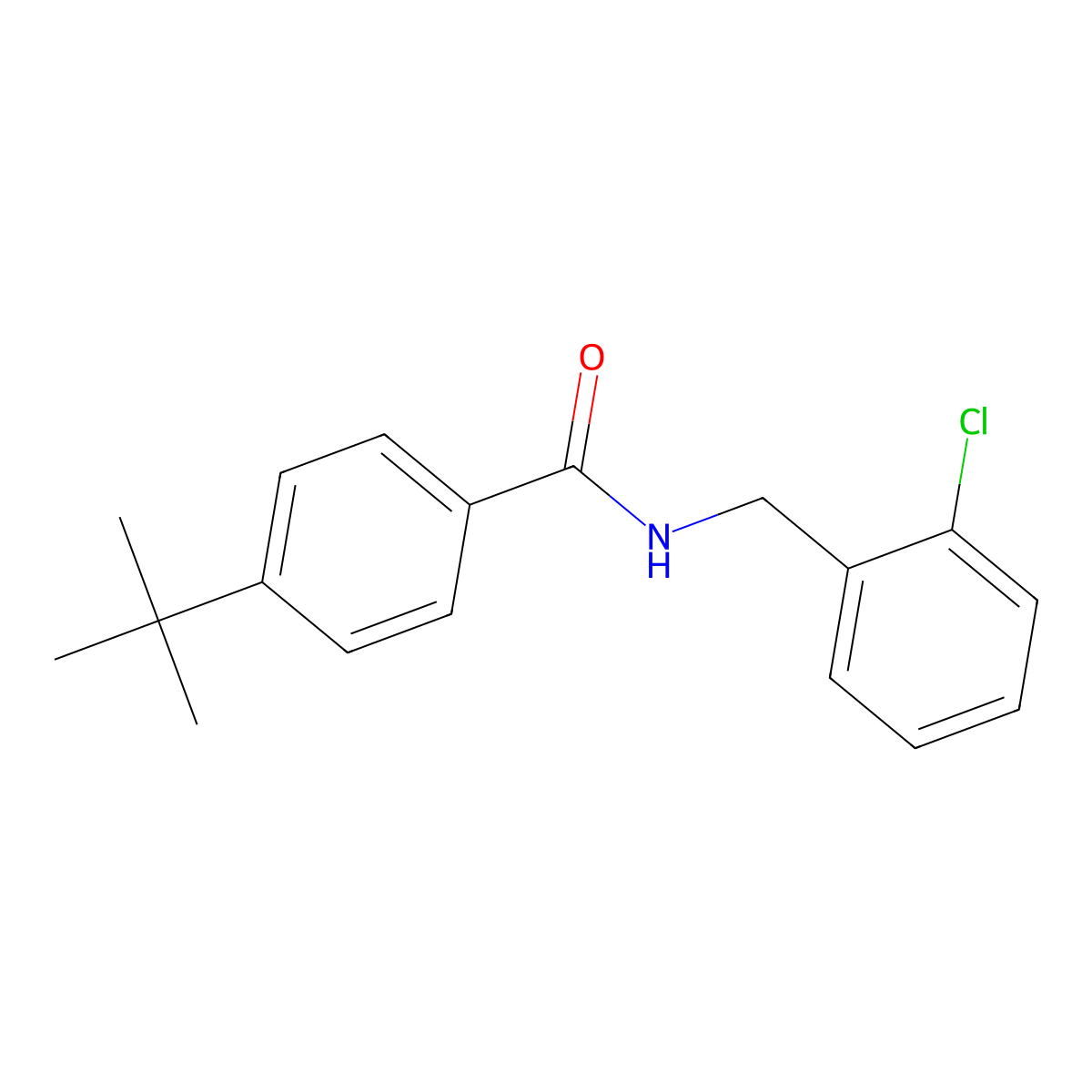 4-tert-butyl-N-(2-chlorobenzyl)benzamide molecular structure, CAS 446855-02-3