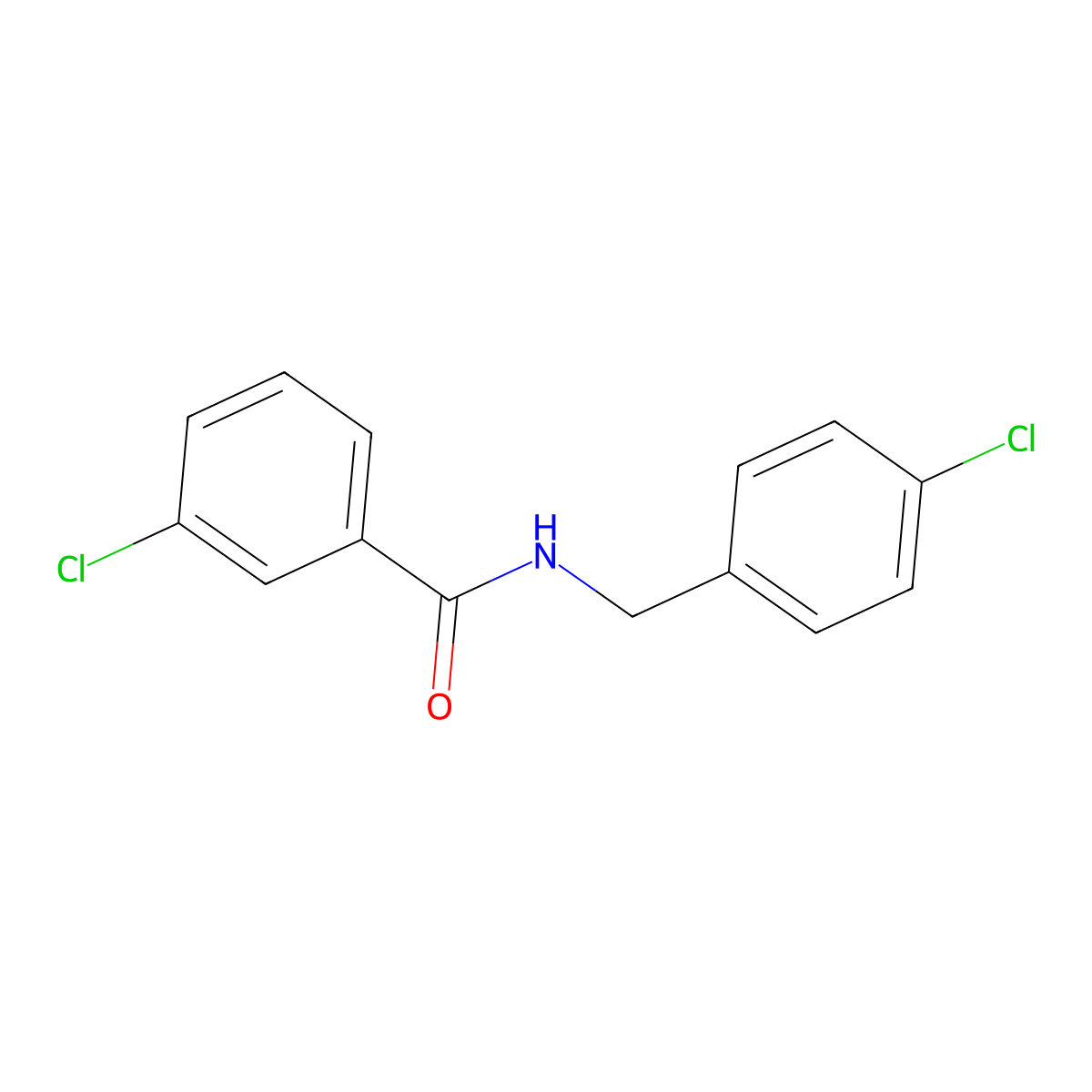 3-Chloro-N-(4-chlorobenzyl)benzamide molecular structure, CAS 446855-38-5