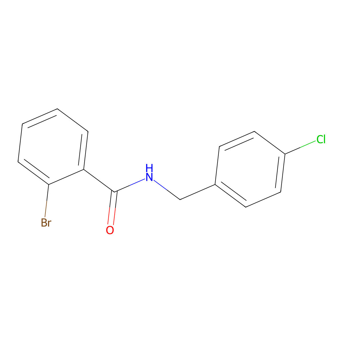 2-bromo-N-[(4-chlorophenyl)methyl]benzamide molecular structure, CAS 446855-40-9