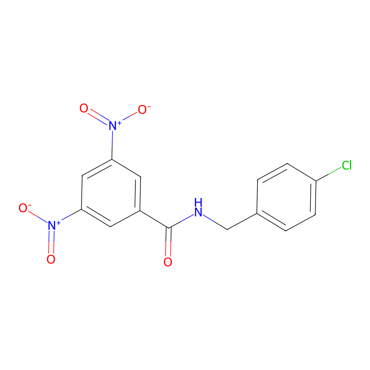 N-(4-chlorobenzyl)-3,5-dinitrobenzamide molecular structure, CAS 446855-41-0