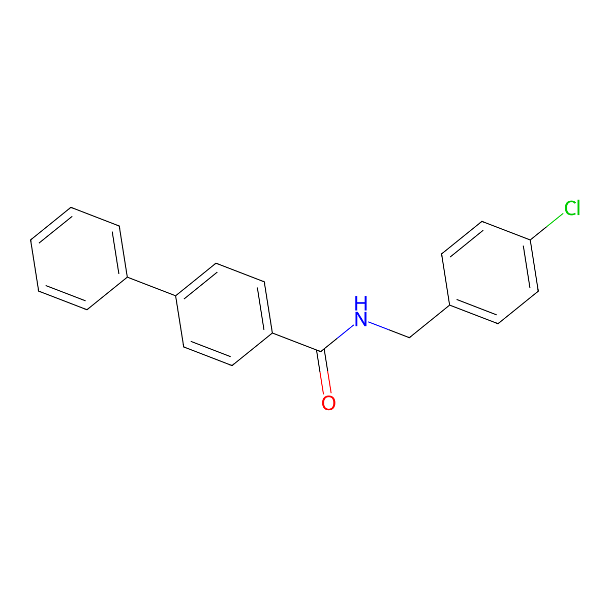 N-(4-chlorobenzyl)biphenyl-4-carboxamide molecular structure, CAS 446855-45-4