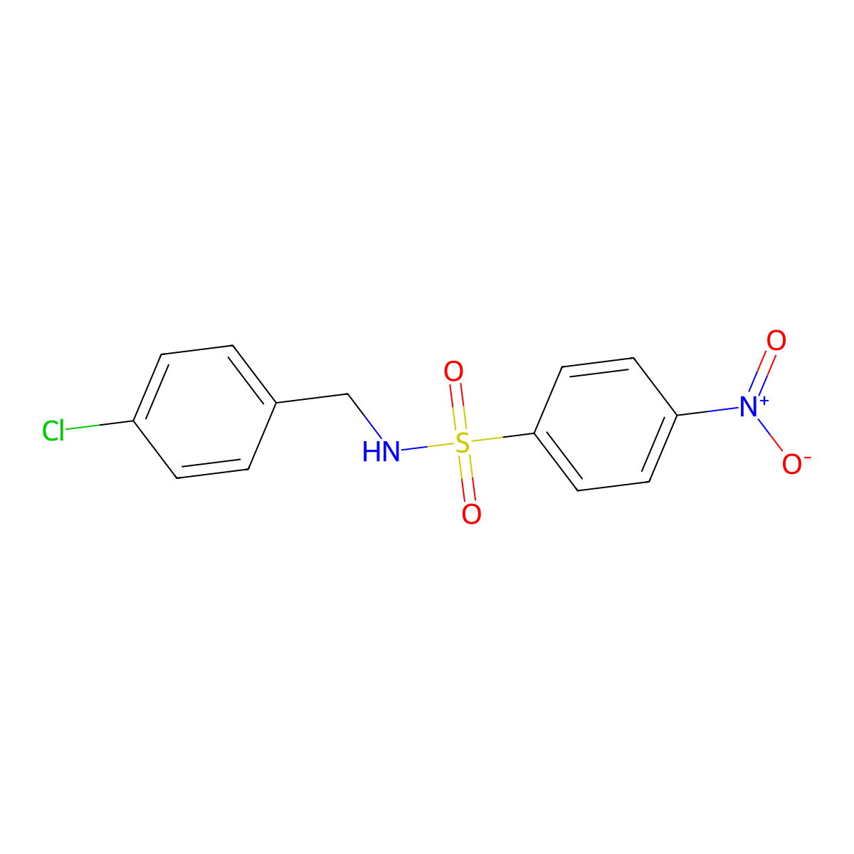 N-[(4-chlorophenyl)methyl]-4-nitrobenzenesulfonamide molecular structure, CAS 446855-74-9