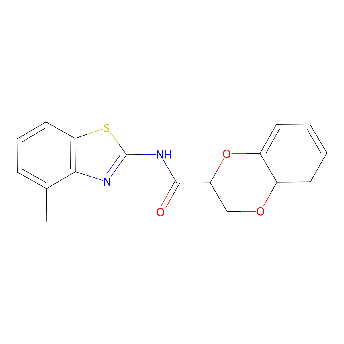 N-(4-methylbenzo[d]thiazol-2-yl)-2,3-dihydrobenzo[b][1,4]dioxine-2-carboxamide molecular structure, CAS 446856-95-7