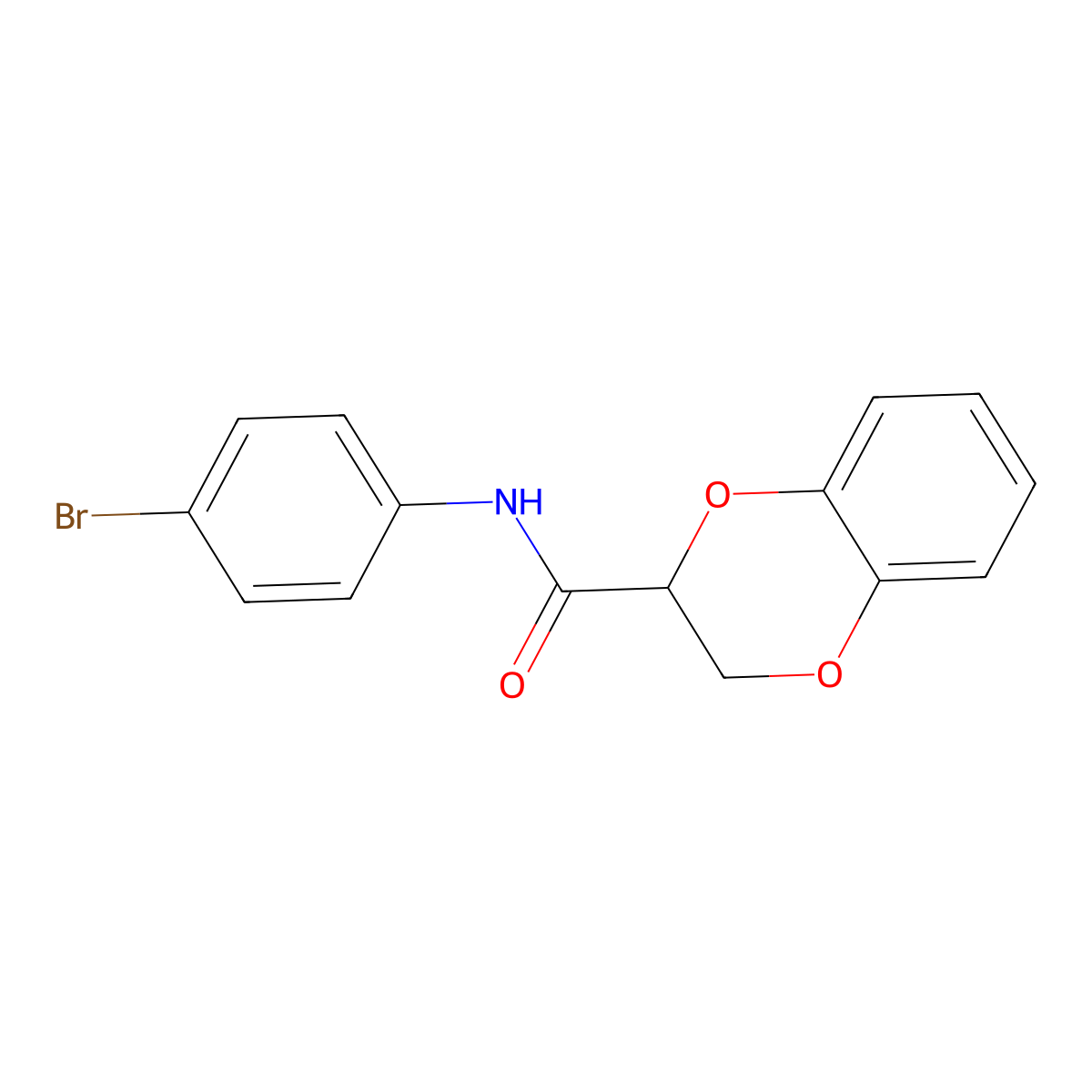 N-(4-bromophenyl)-2,3-dihydro-1,4-benzodioxine-3-carboxamide molecular structure, CAS 446856-99-1