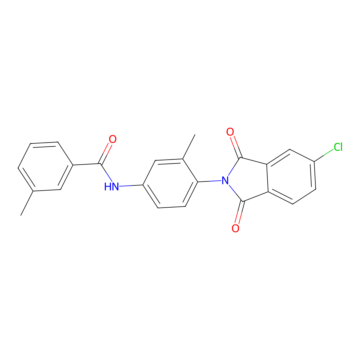 N-[4-(5-chloro-1,3-dioxoisoindol-2-yl)-3-methylphenyl]-3-methylbenzamide molecular structure, CAS 446858-41-9
