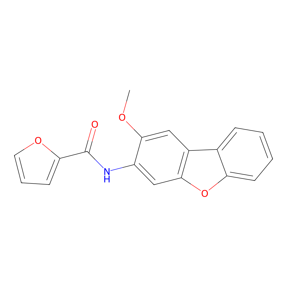 N-(2-methoxydibenzofuran-3-yl)furan-2-carboxamide molecular structure, CAS 446858-74-8