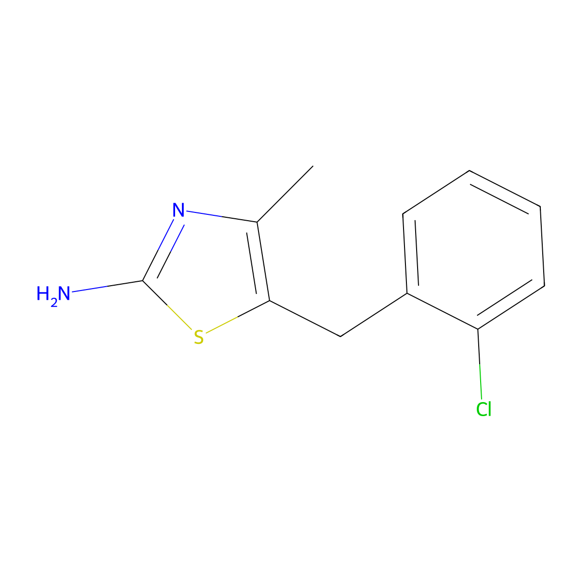 5-[(2-Chlorophenyl)methyl]-4-methyl-1,3-thiazol-2-amine molecular structure, CAS 446858-94-2