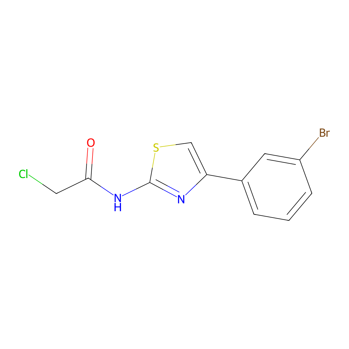 N-[4-(3-bromophenyl)-1,3-thiazol-2-yl]-2-chloroacetamide molecular structure, CAS 446858-96-4