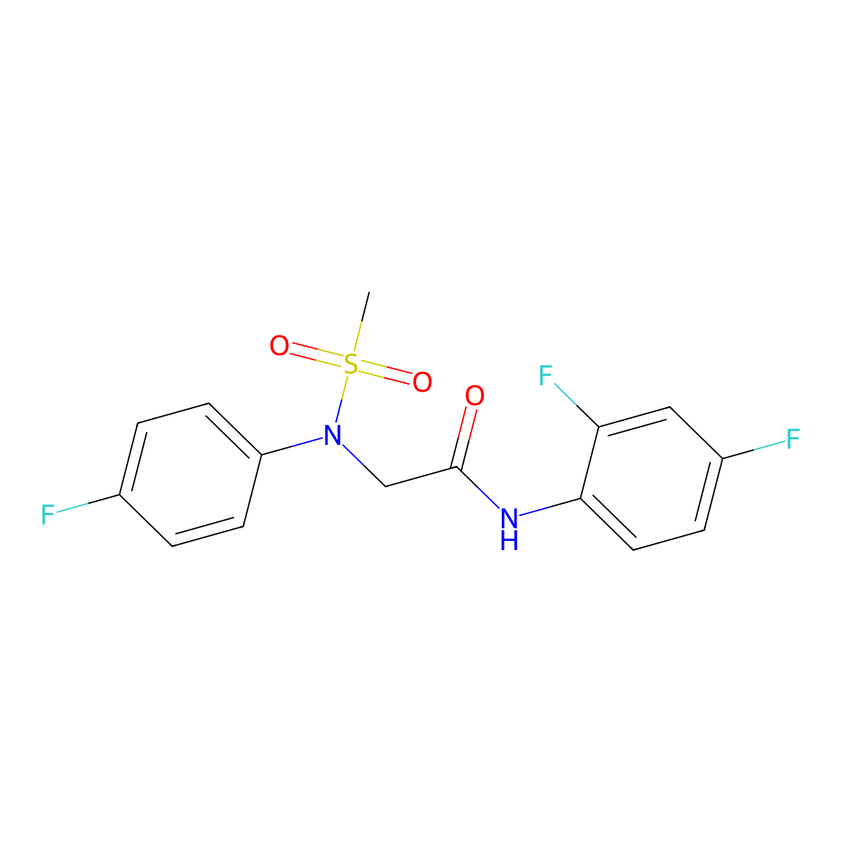 N-(2,4-difluorophenyl)-2-(4-fluoro-N-methylsulfonylanilino)acetamide molecular structure, CAS 446868-14-0