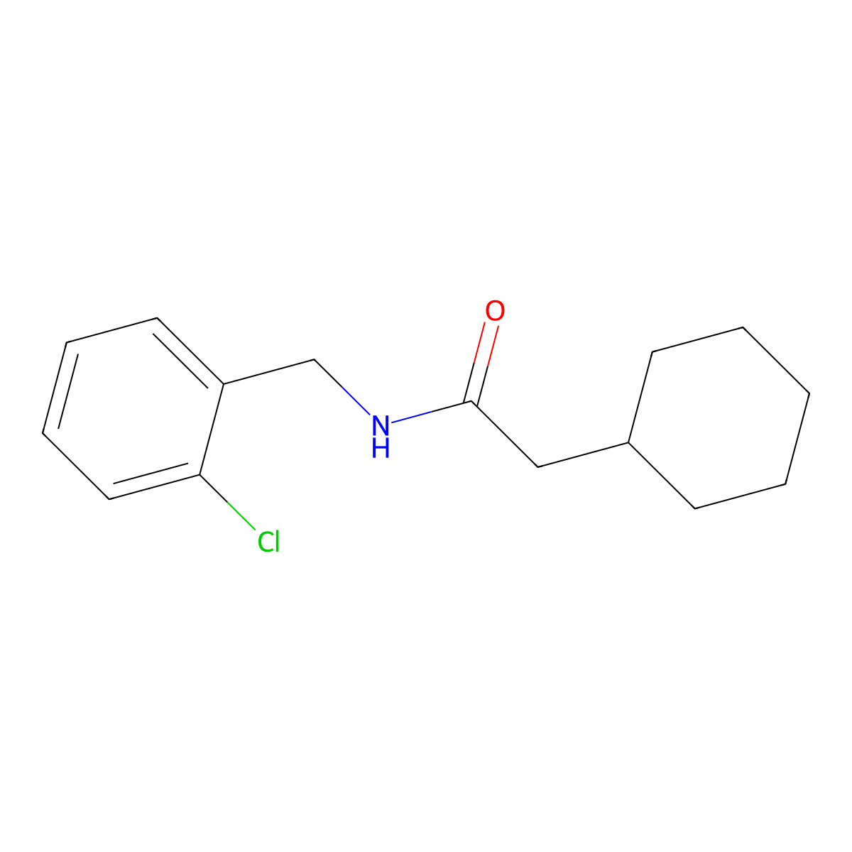 N-(2-chlorobenzyl)-2-cyclohexylacetamide molecular structure, CAS 446869-18-7